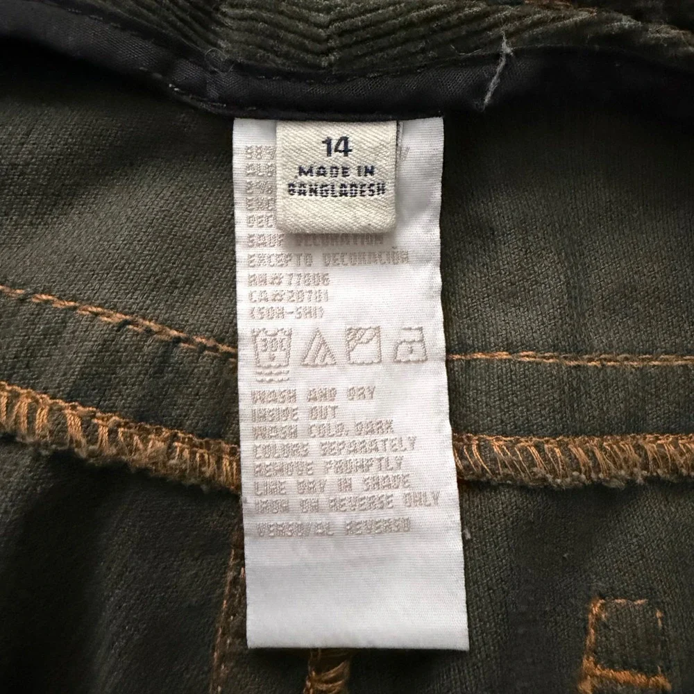 Vintage Y2K Tommy Hilfiger Boot Cut Dark Green Corduroys, Size 14